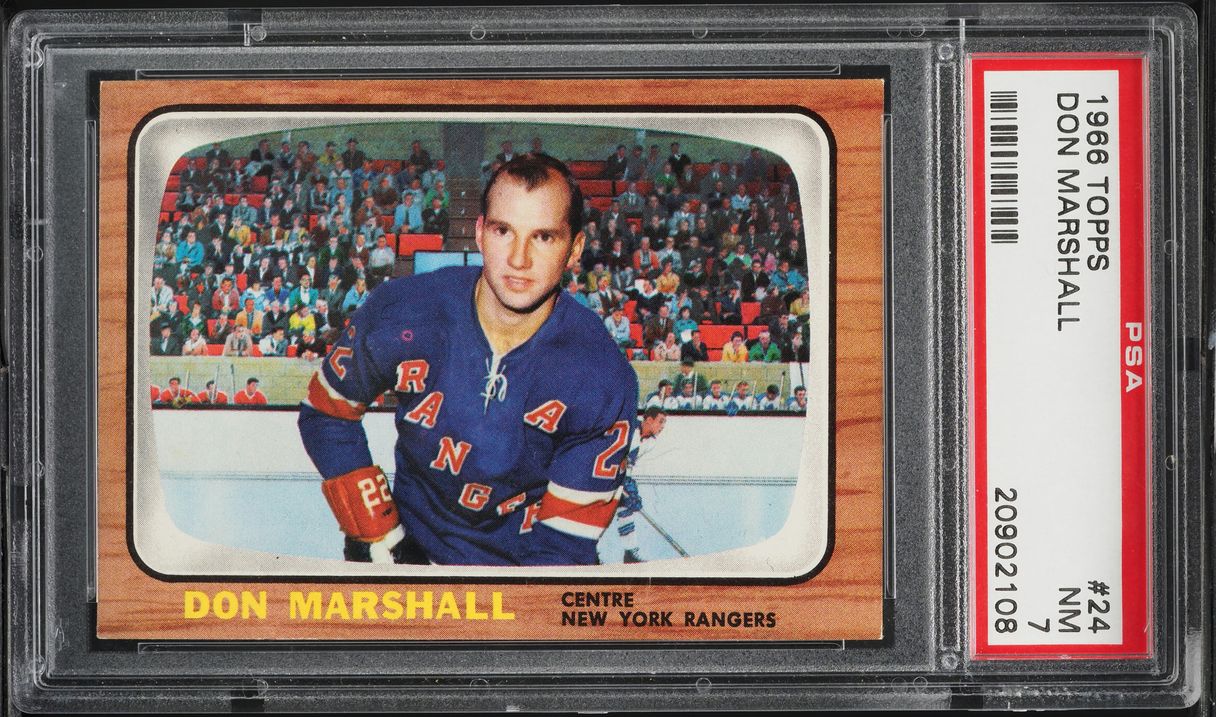 1966 Topps Hockey Don Marshall #24 PSA 7 NRMT