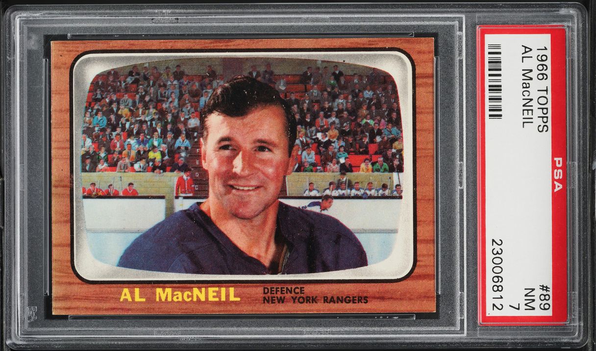 1966 Topps Hockey Al MacNeil #89 PSA 7 NRMT