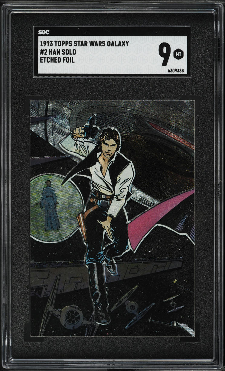 1993 Topps Star Wars Galaxy Etched Foil Han Solo #2 SGC 9 MINT on