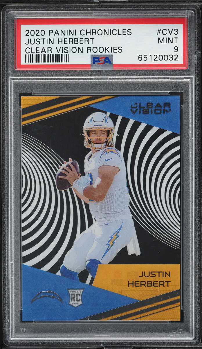 2020 Panini Chronicles Clear Vision Justin Herbert ROOKIE #CV-3 PSA 9 MINT