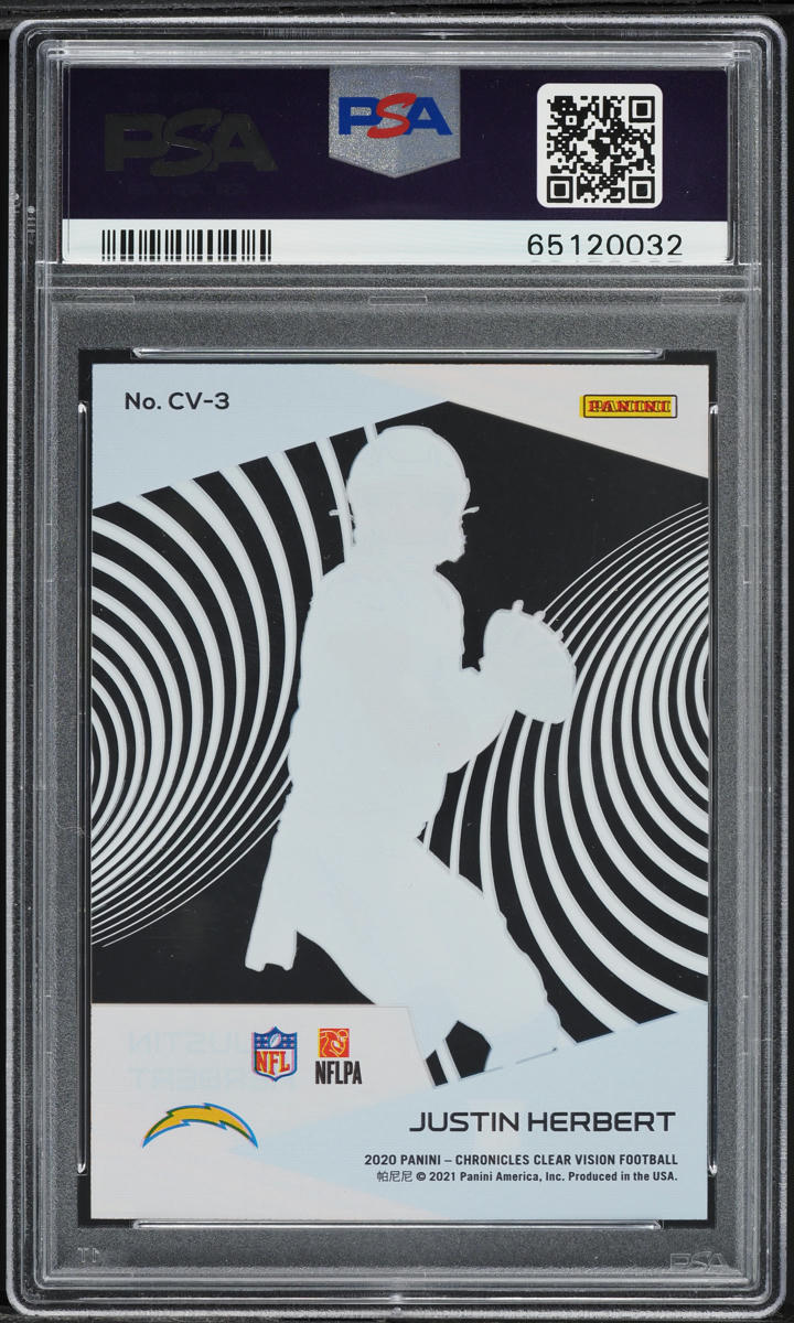 2020 Panini Chronicles Clear Vision Justin Herbert ROOKIE #CV-3 PSA 9 MINT