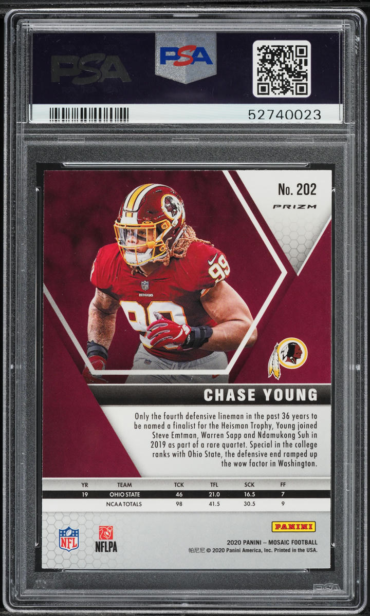 2020 Panini Mosaic Chase Young ROOKIE #202 PSA 10 GEM MINT