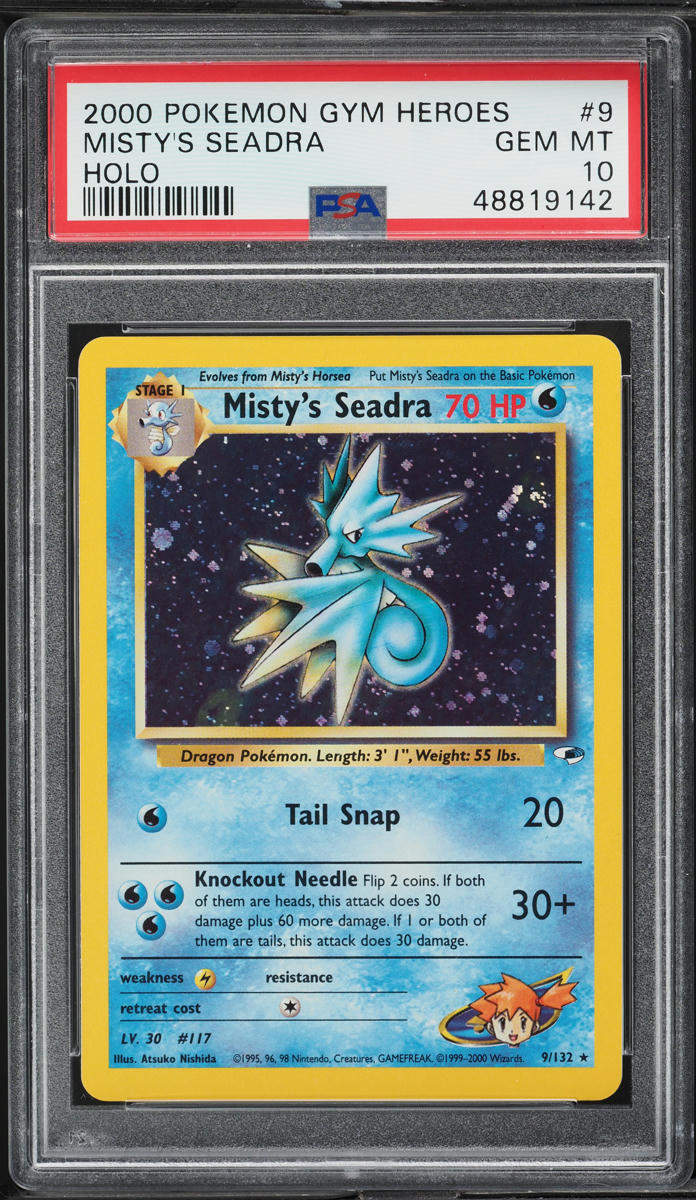 2000 Pokemon Gym Heroes Holo Misty's Seadra #9 PSA 10 GEM MINT