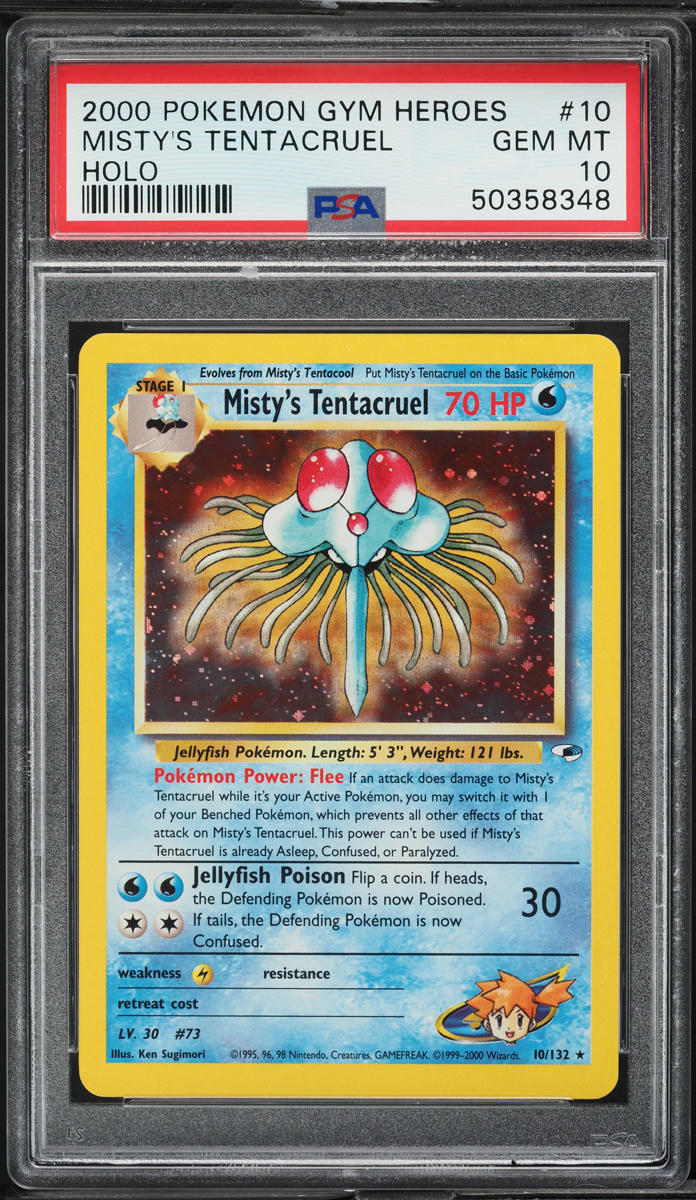 2000 Pokemon Gym Heroes Holo Misty's Tentacruel #10 PSA 10 GEM MINT