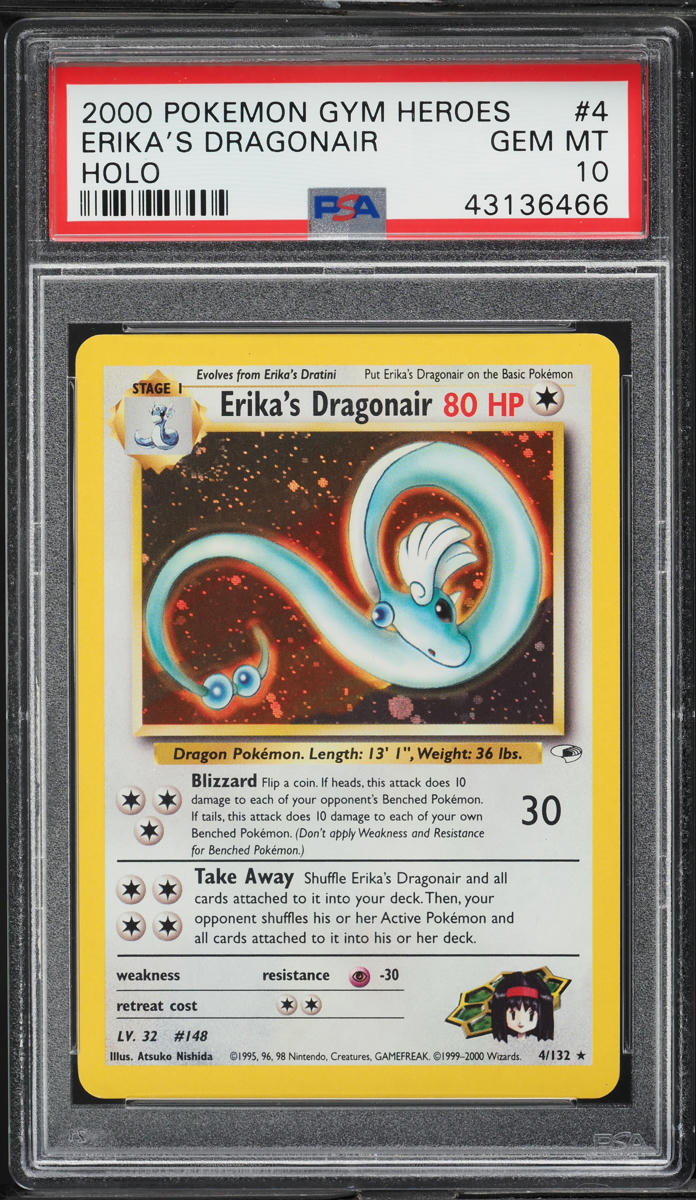 2000 Pokemon Gym Heroes Holo Erika's Dragonair #4 PSA 10 GEM MINT