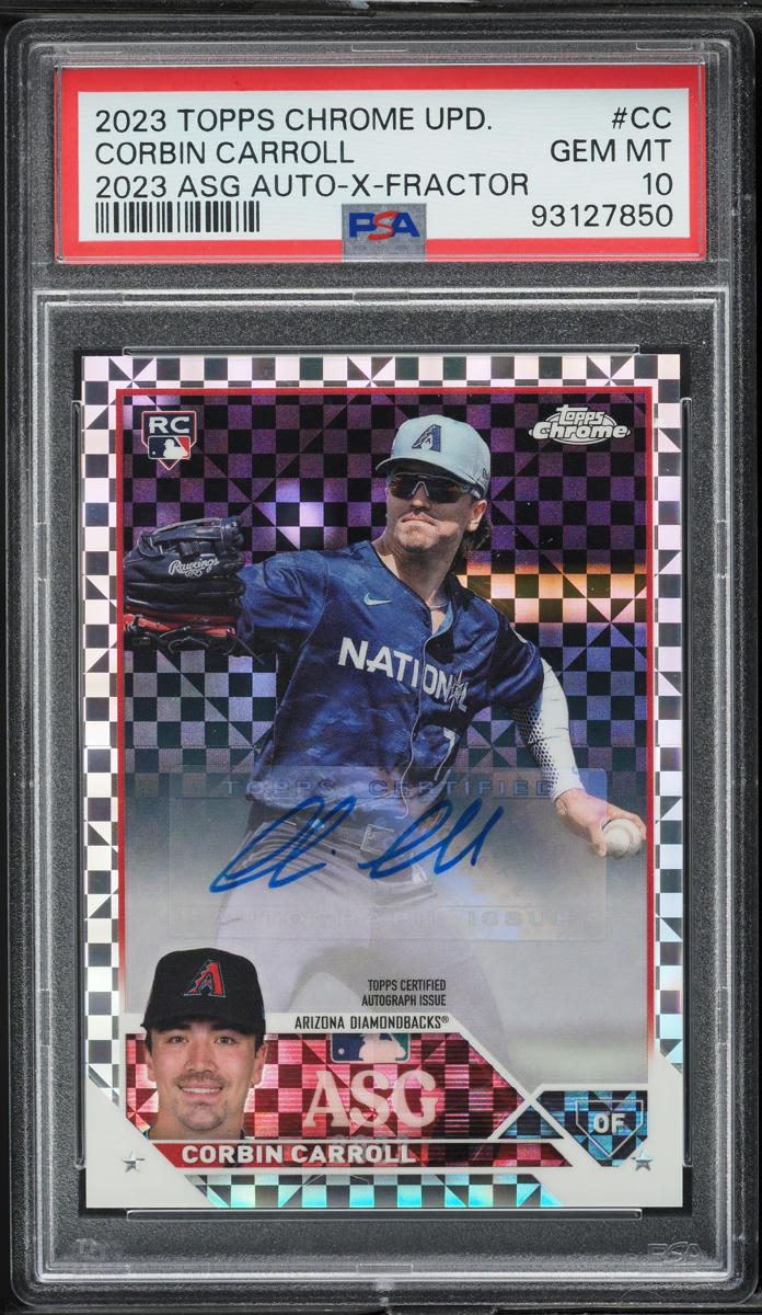 2023 Topps Chrome Update 2023 ASG X-Fractor Corbin Carroll RC AUTO /125 PSA 10