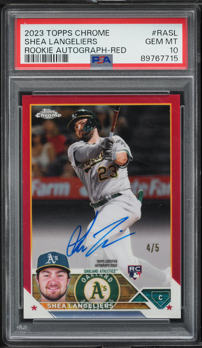 2023 Topps Chrome Red Refractor Shea Langeliers ROOKIE AUTO /5