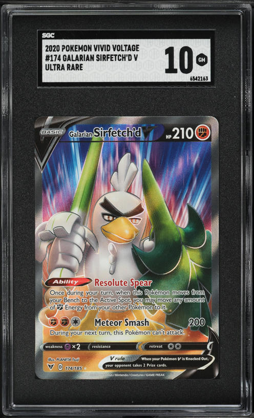 2020 Pokemon Sword & Shield Vivid Voltage Full Art Galarian Sirfetch'd V  #174 CGC 10 GEM MINT on Fanatics Collect