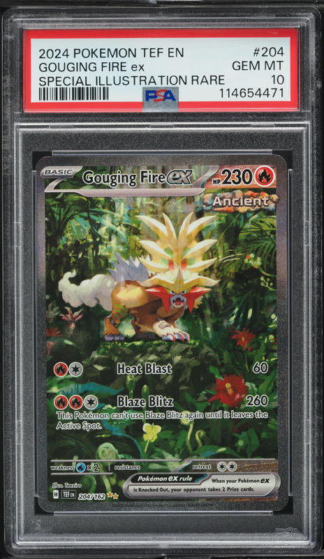 2024 Pokemon SV Temporal Forces SIR Gouging Fire ex #204 PSA 10 GEM MINT