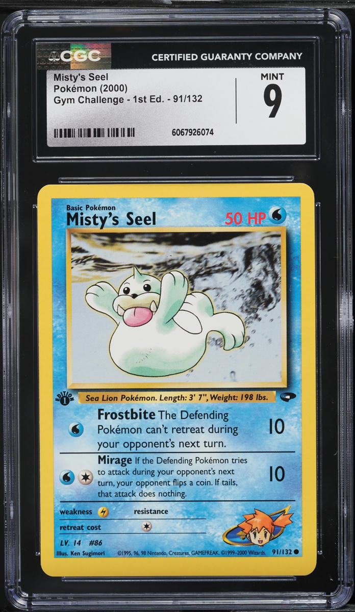 2000 Pokemon Gym Challenge 1st Edition Misty's Seel #91 CGC 9 MINT