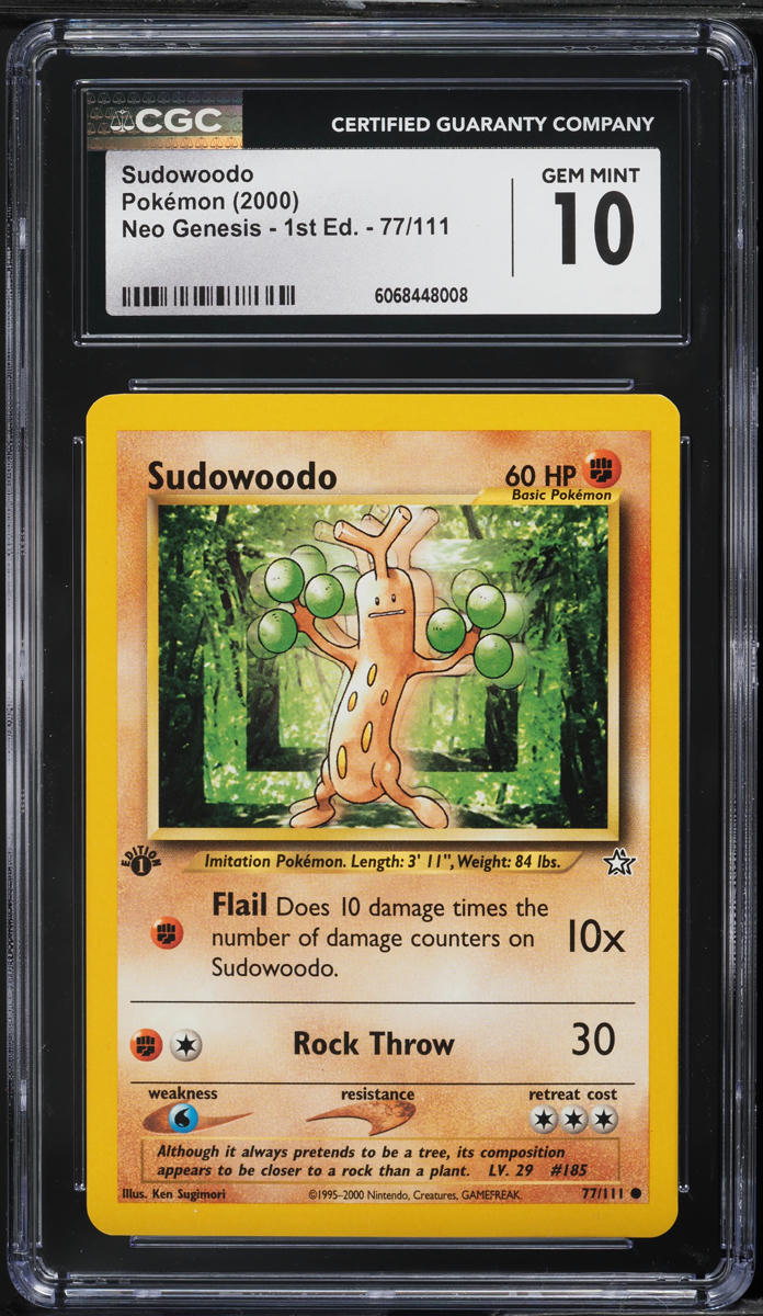 2000 Pokemon Neo Genesis 1st Edition Sudowoodo #77 CGC 10 GEM MINT