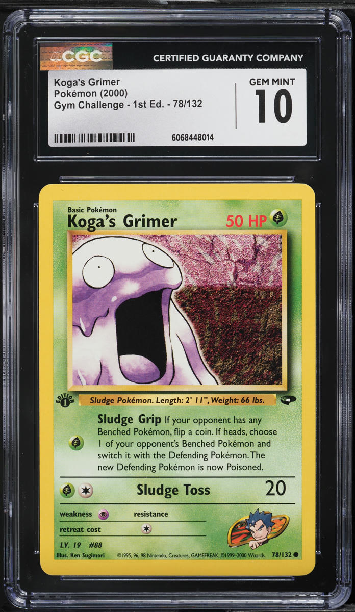 2000 Pokemon Gym Challenge 1st Edition Koga's Grimer #78 CGC 10 GEM MINT