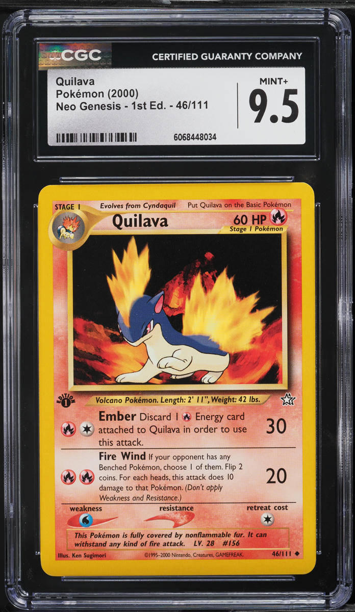 2000 Pokemon Neo Genesis 1st Edition Quilava #46 CGC 9.5 MINT+