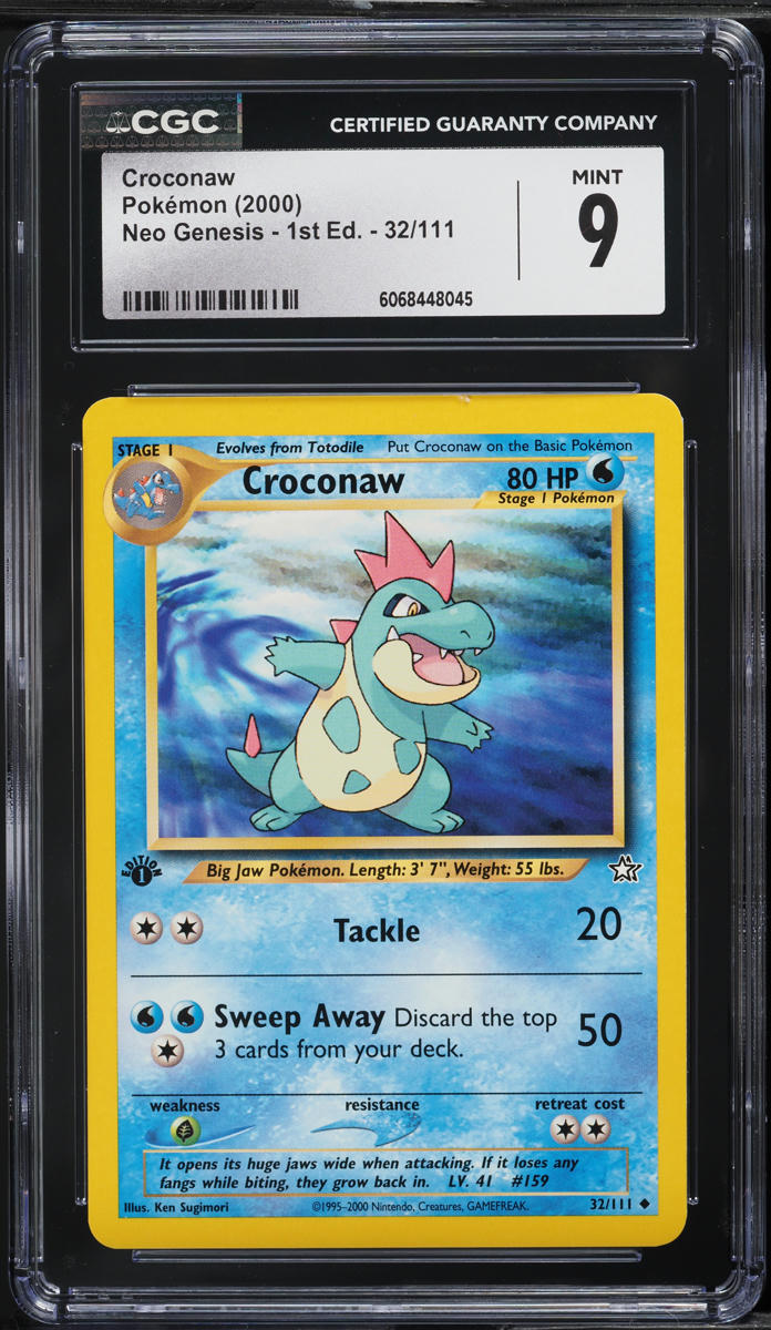 2000 Pokemon Neo Genesis 1st Edition Croconaw #32 CGC 9 MINT