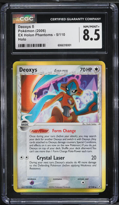 2006 Pokemon EX Holon Phantoms Holo Deoxys #5 CGC 8.5 NM-MT+ on