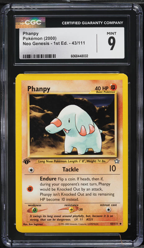 2002 Pokemon Neo Destiny 1st Edition Phanpy #76 CGC AUTH on Fanatics Collect