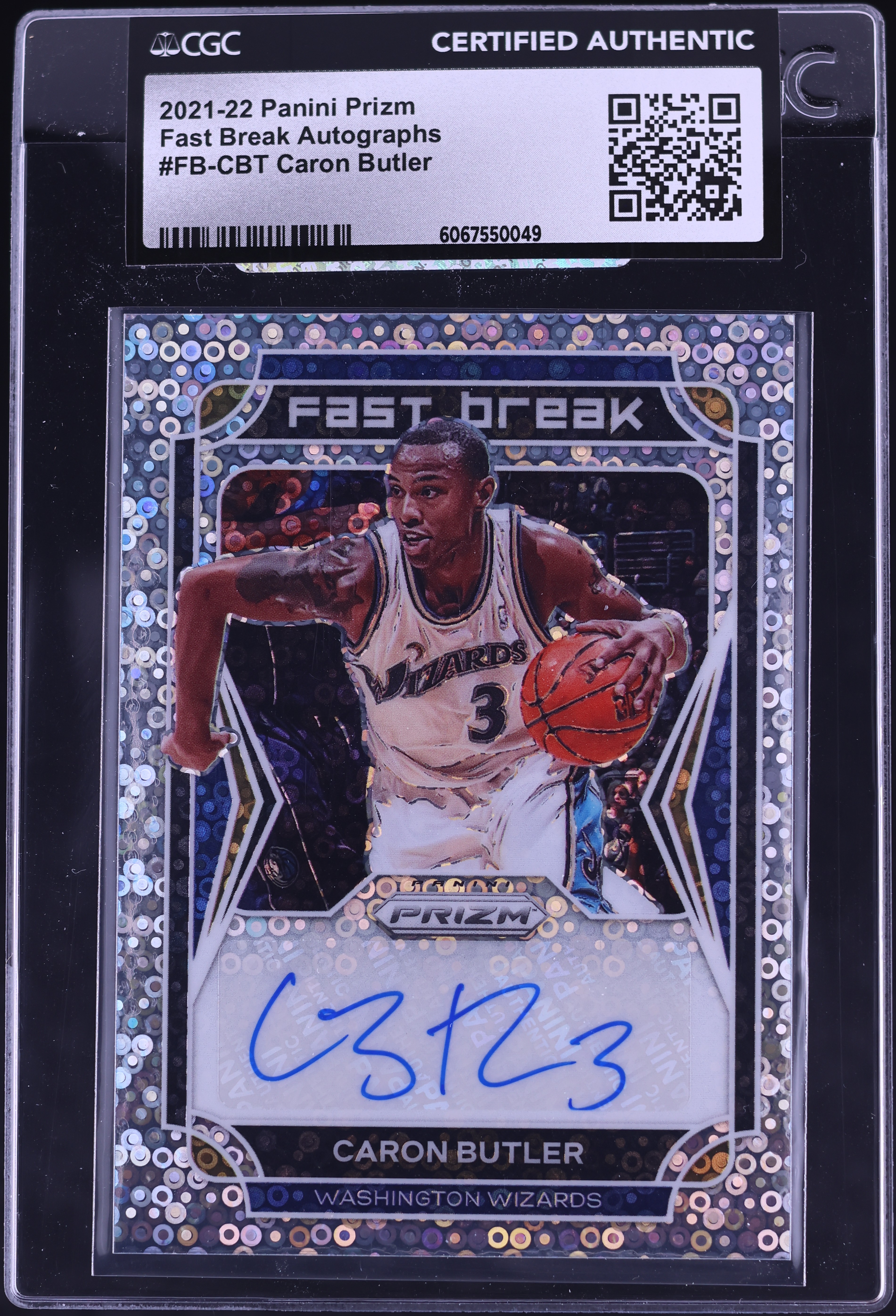 2021 Panini Prizm Fast Break Caron Butler AUTO #FB-CBT CGC AUTH on