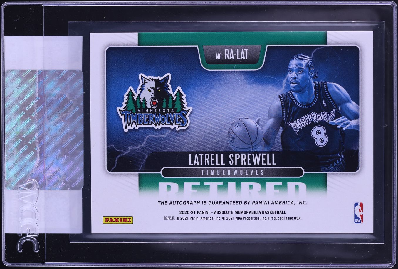 2020 Absolute Memorabilia Retired Latrell Sprewell AUTO /49 #RA