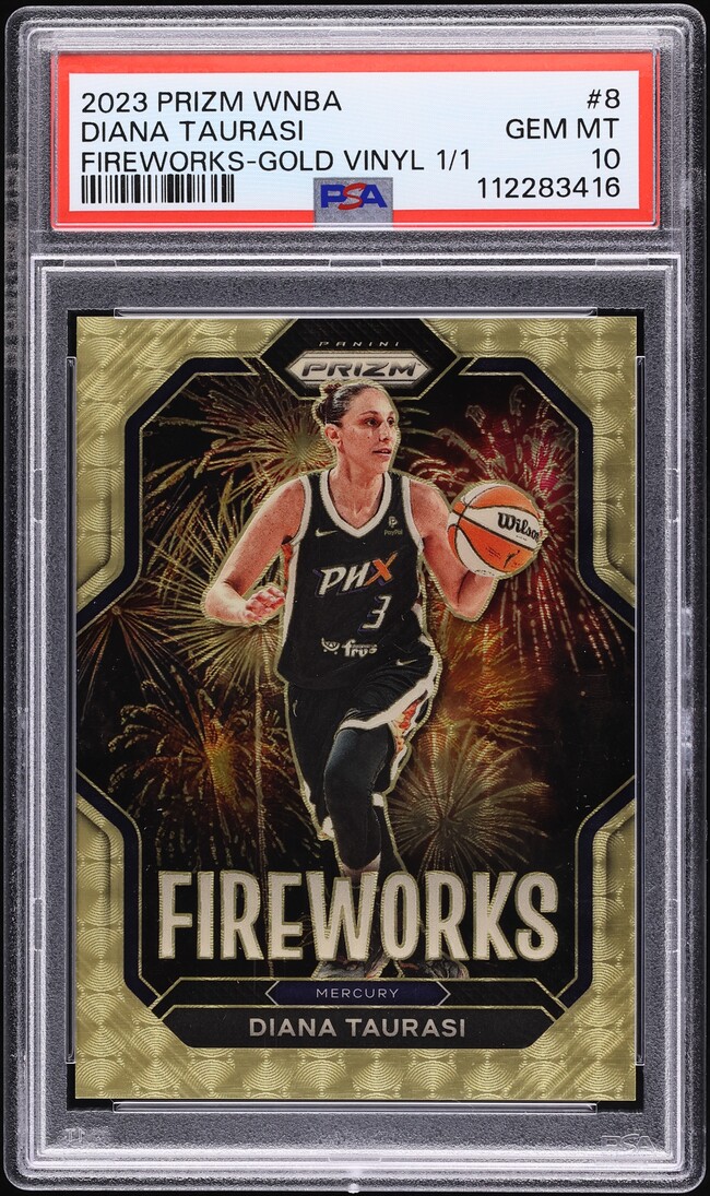 2023 Panini Prizm WNBA Fireworks Gold Vinyl Diana Taurasi 1/1 #8 PSA 10 GEM MINT