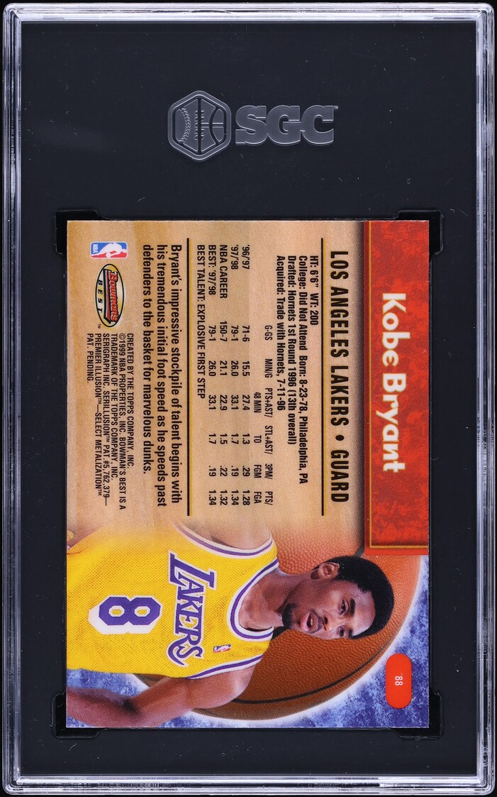 1998 Bowman's Best Kobe Bryant #88 SGC 9.5 MINT+