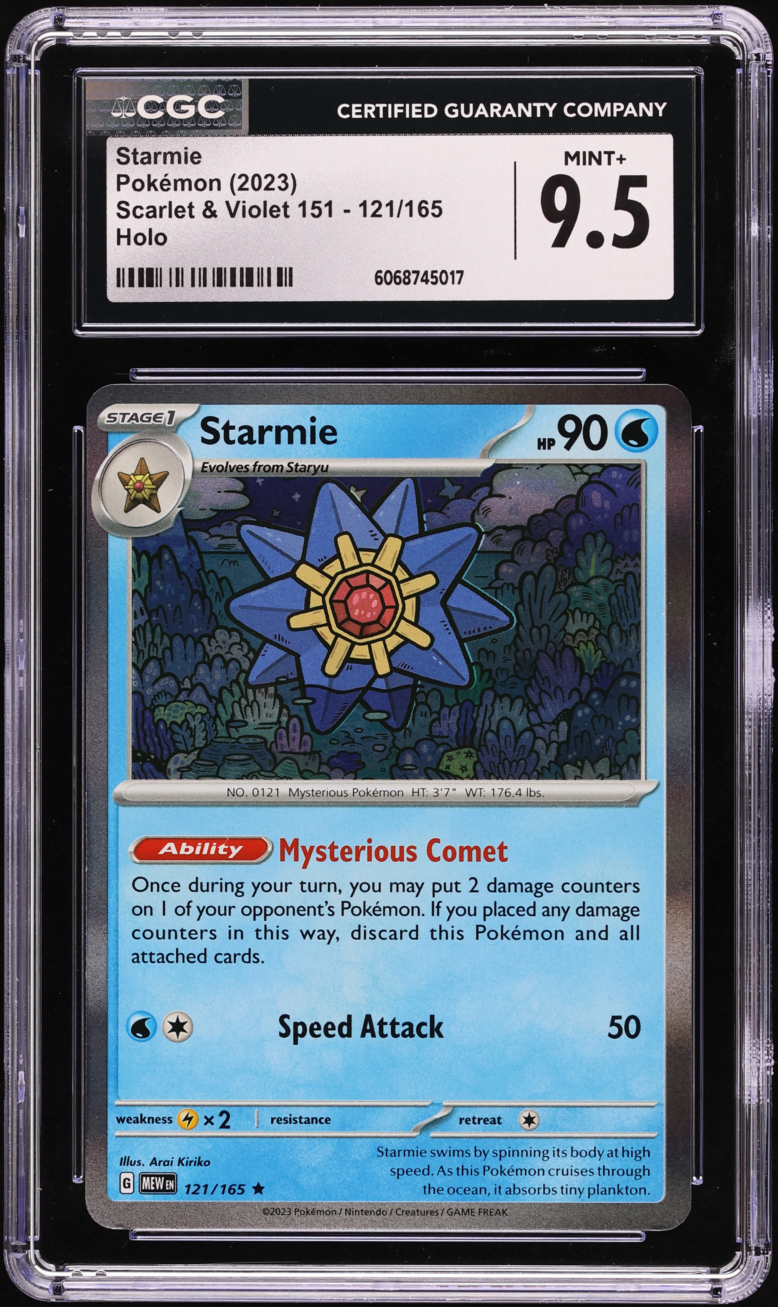 2023 Pokemon Scarlet & Violet 151 Holo Starmie #121 CGC 9.5 MINT+