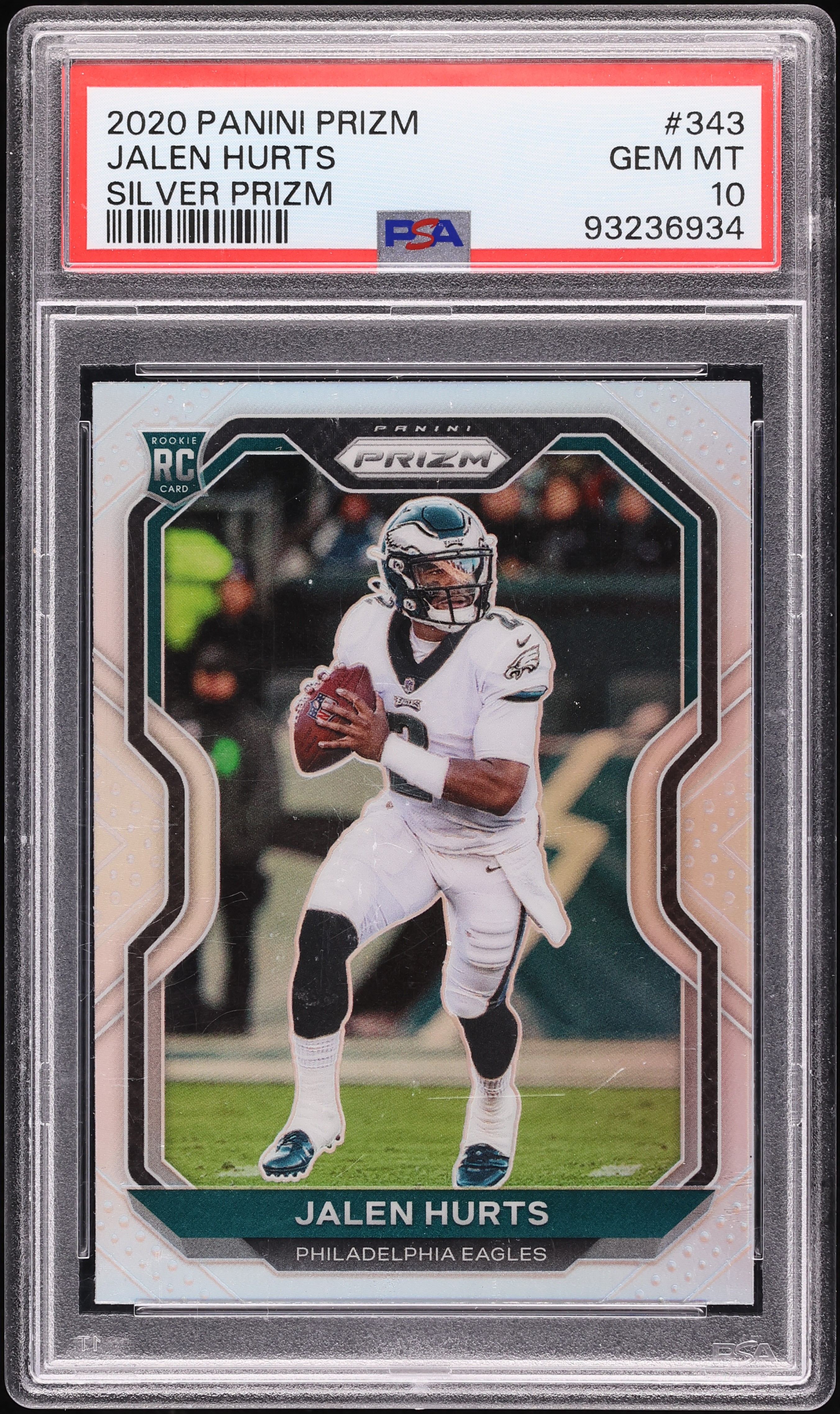 2020 Panini Prizm Silver Jalen Hurts ROOKIE #343 PSA 10 GEM MINT