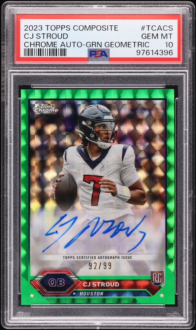 2023 Topps Chrome Composite Green Geometric CJ Stroud ROOKIE AUTO /99 PSA 10