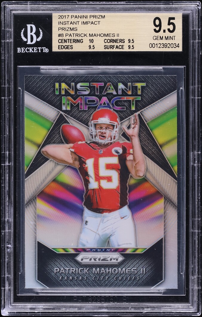 2017 Panini Prizm Instant Impact Patrick Mahomes II ROOKIE #8 BGS 9.5 GEM MINT