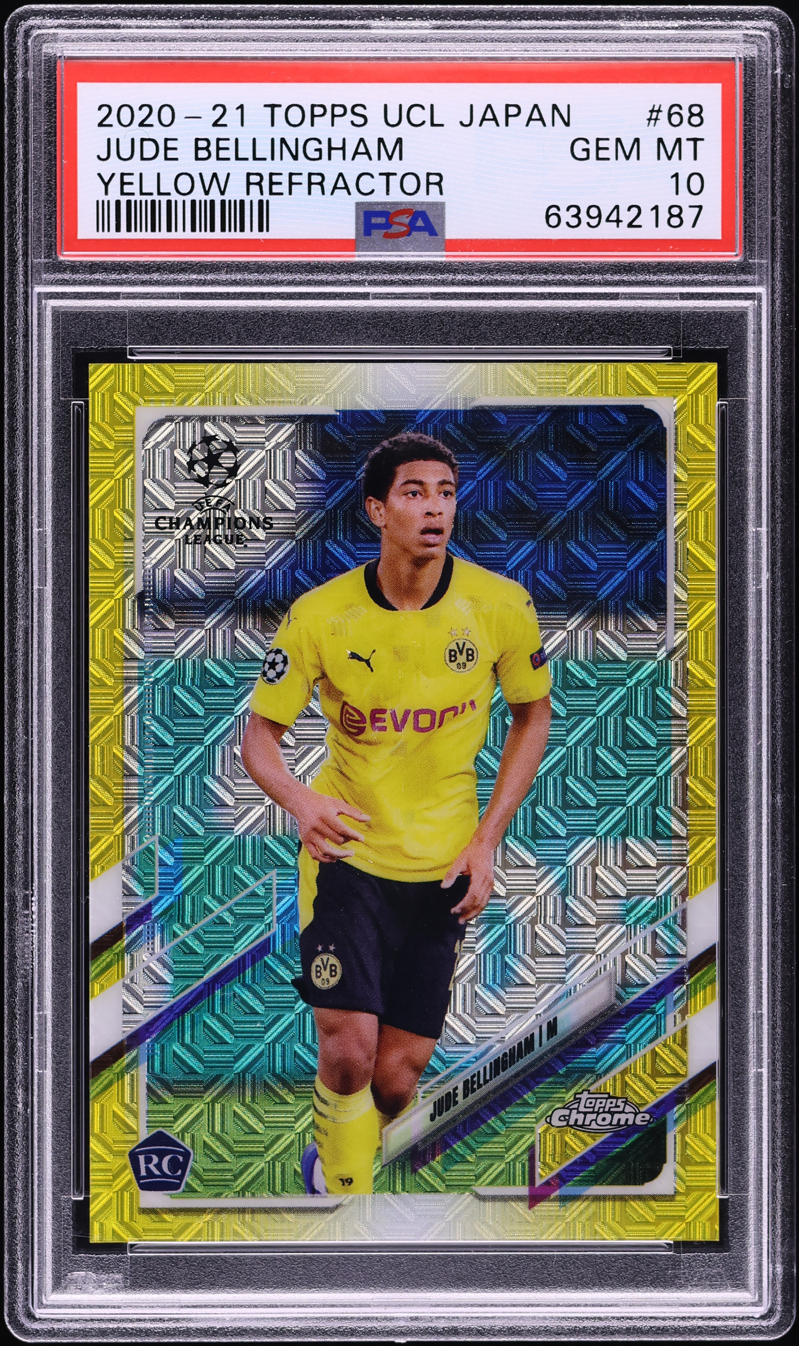 2020 Topps Chrome UEFA Japan Yellow Refractor Jude Bellingham RC