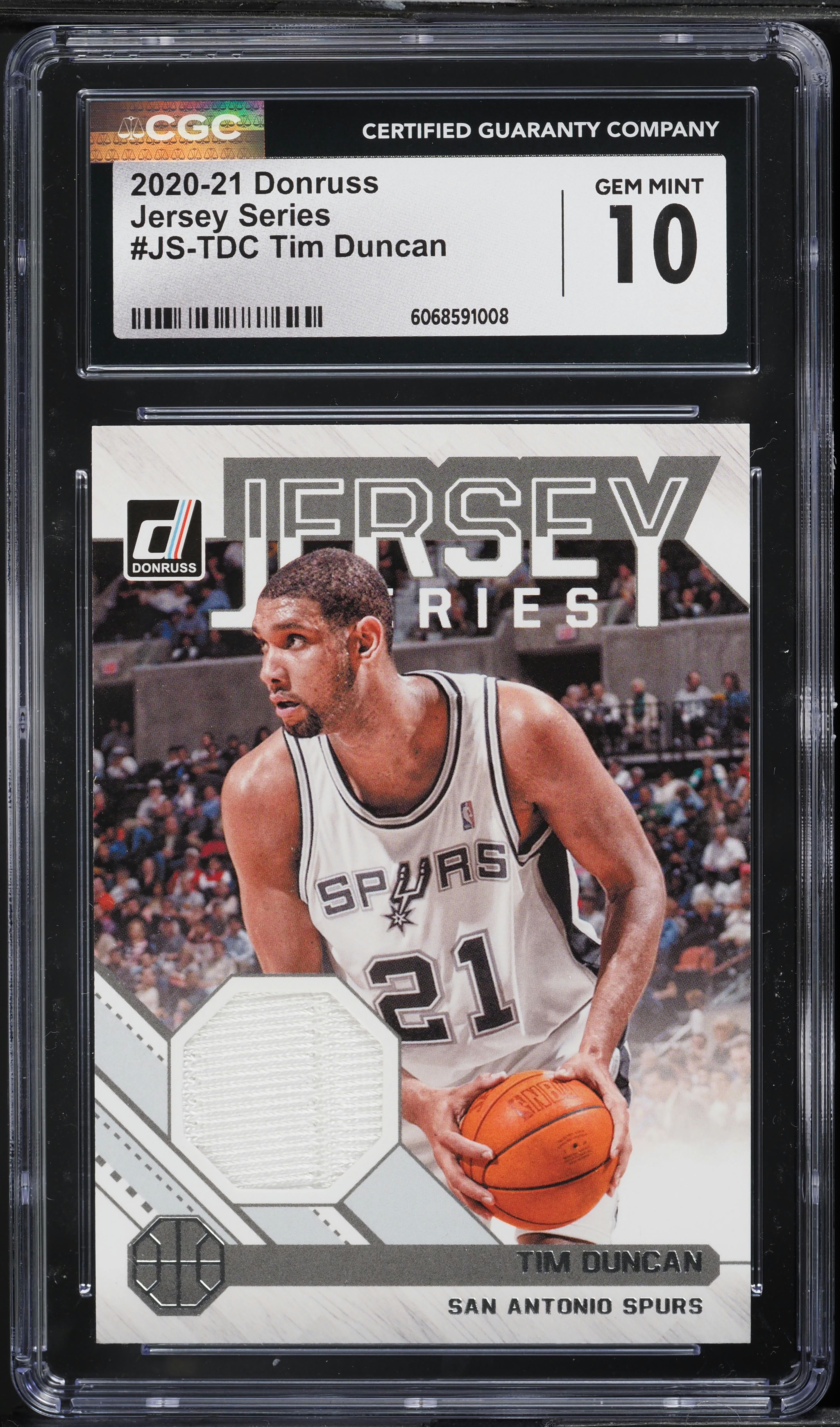 ファングッズ ULTIMATE COLLECTION PATCH TIM DUNCAN 2020 Donruss Jersey Series Tim Duncan PATCH #JS-TDC CGC 10 GEM