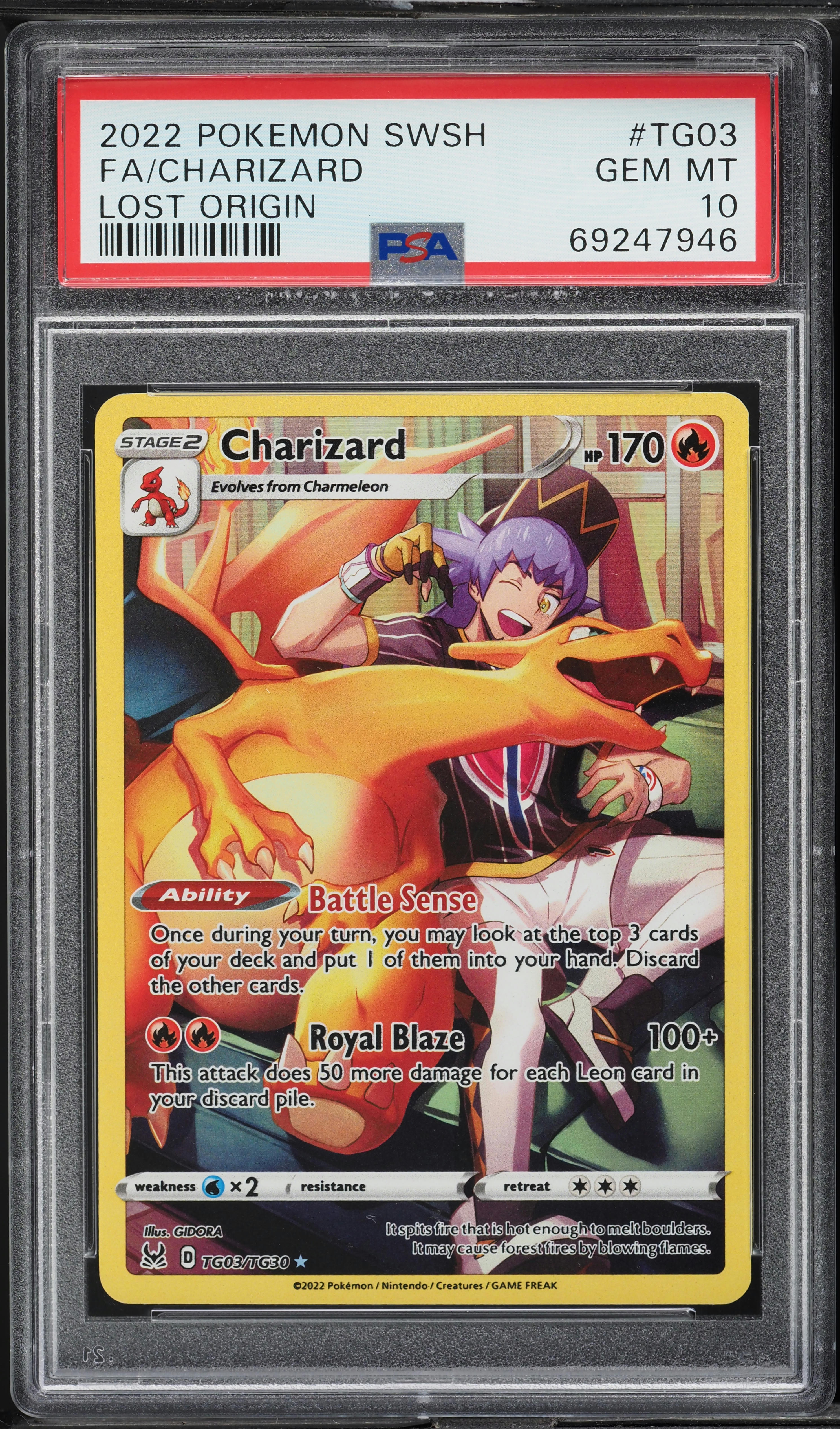 2022 Pokemon Sword & Shield Lost Origin Full Art Charizard #TG03