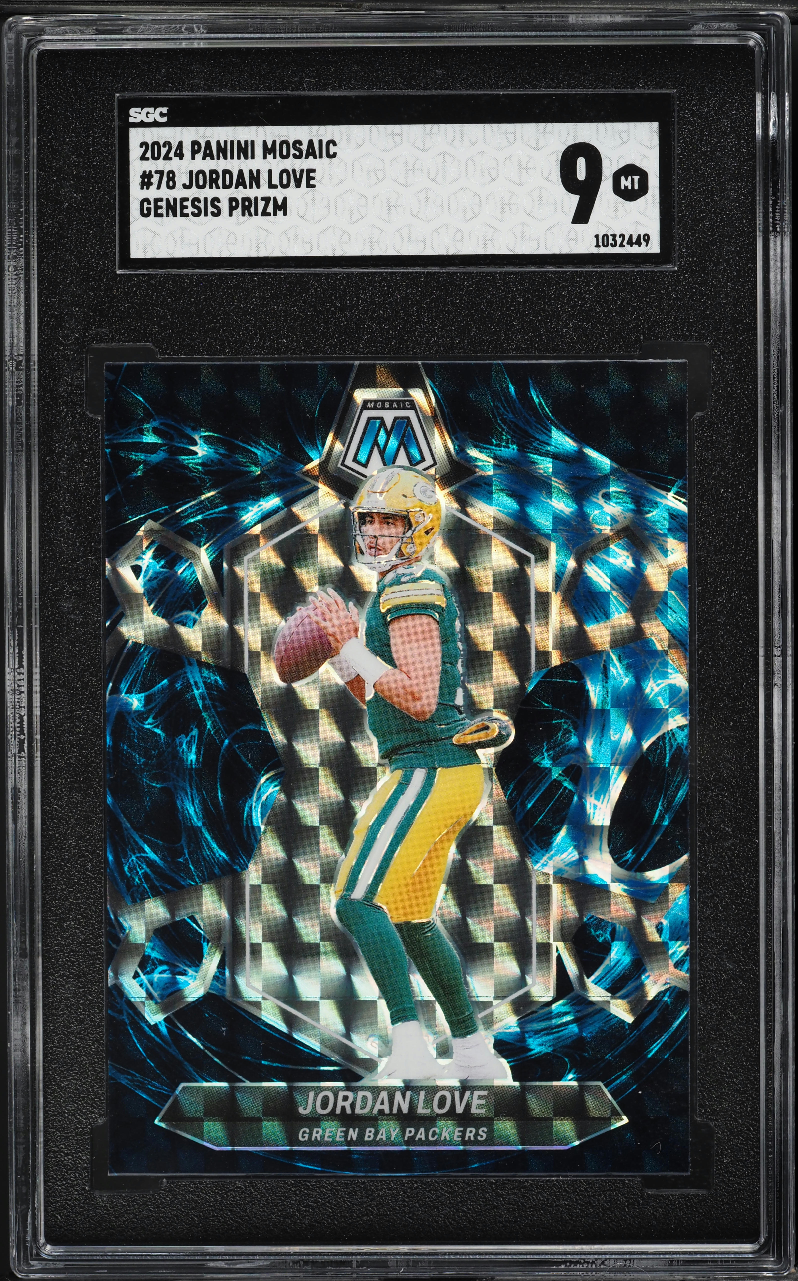 2024 Panini Mosaic Genesis Prizm Jordan Love #78 SGC 9 MINT on