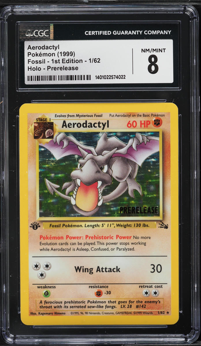 aerodactyl pokemon card 1st edition [1st Edition] #15 Evolves from Mysterious Fossil Type 1999 Classic - Fossil 1st