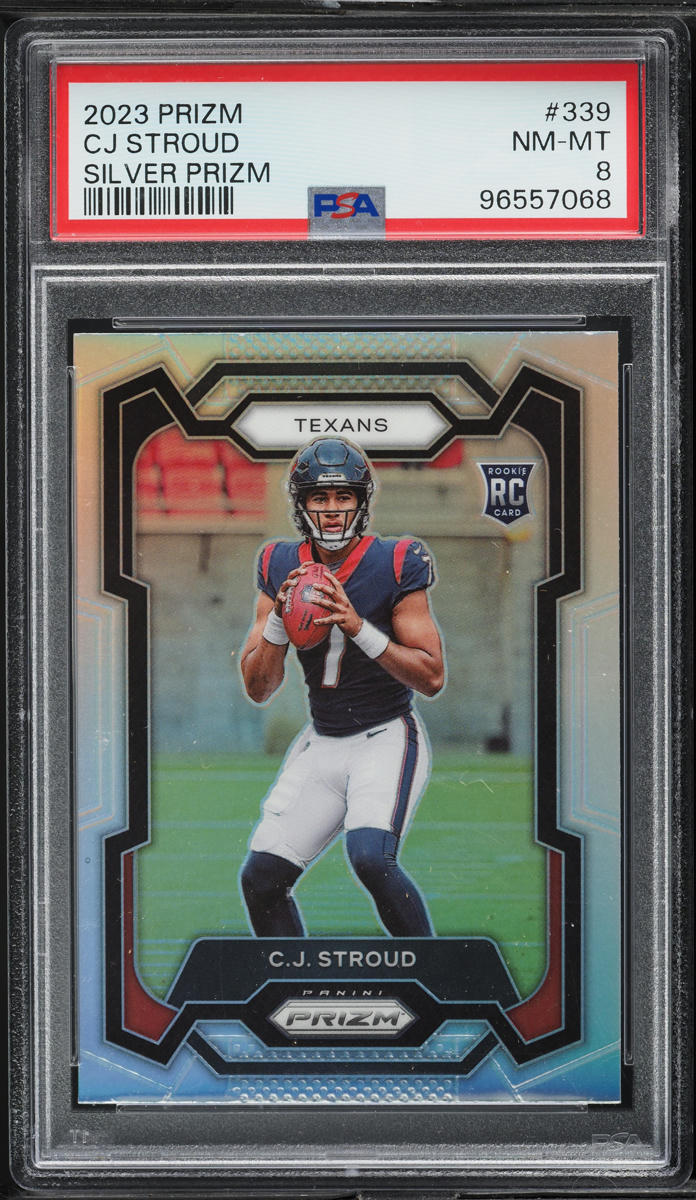2023 Panini Prizm Silver CJ Stroud ROOKIE #339 PSA 8 NM-MT