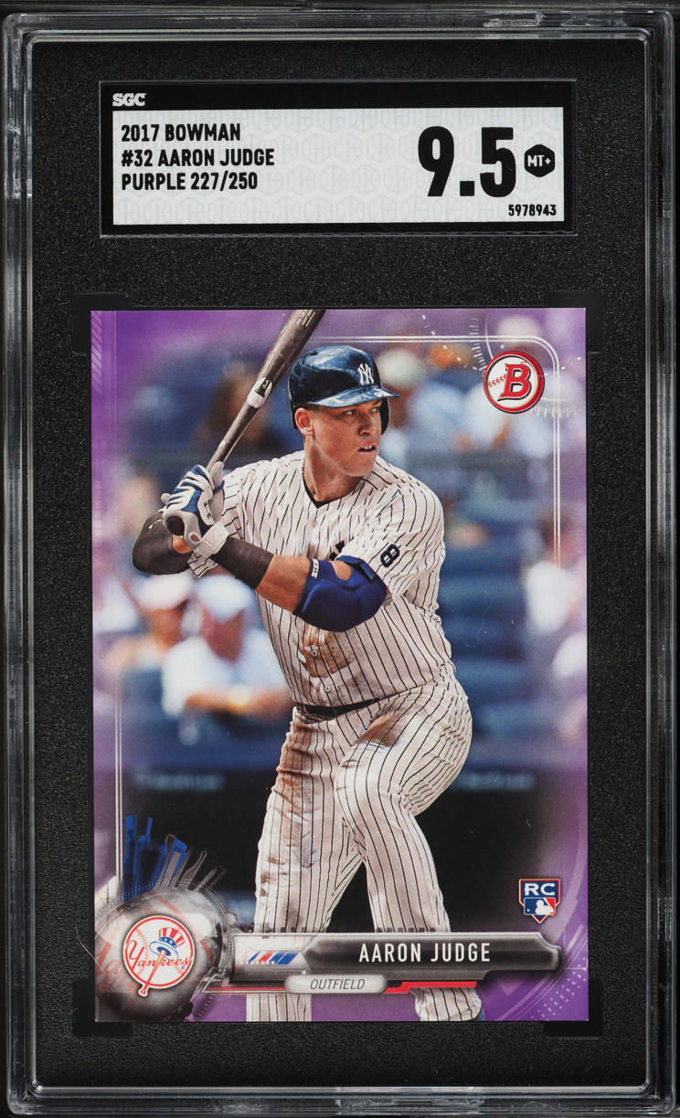 2017 Bowman Purple Aaron Judge ROOKIE /250 #32 SGC 9.5 MINT+