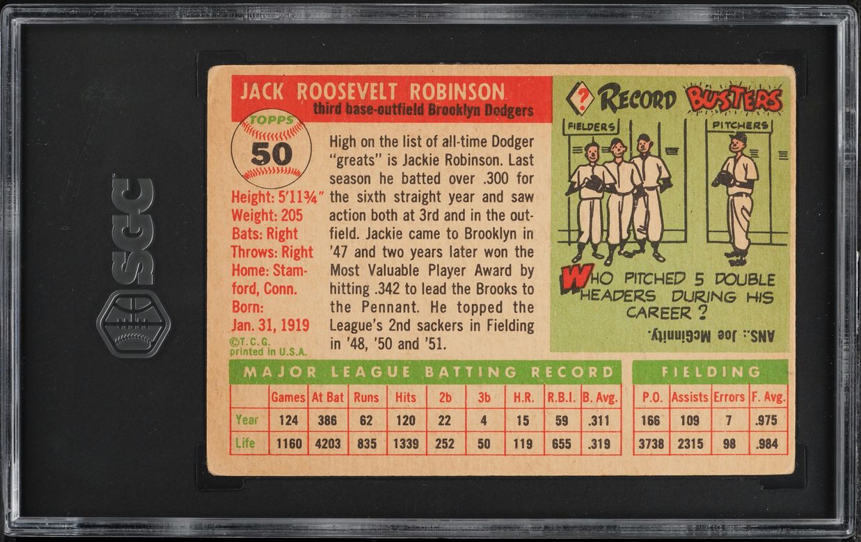 1955 Topps Jackie Robinson #50 SGC 3 VG