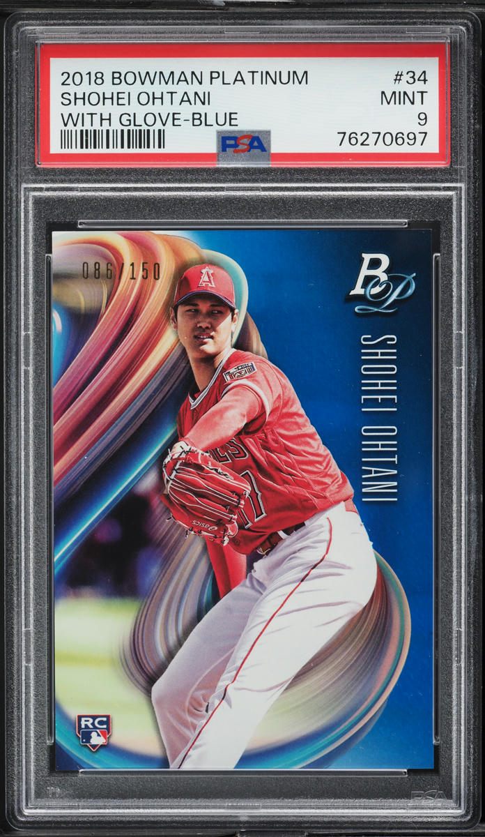 2018 Bowman Platinum Blue Shohei Ohtani ROOKIE /150 #34 PSA 9 MINT