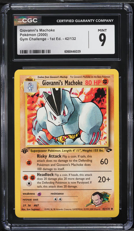 2000 Pokemon Gym Challenge 1st Edition Giovanni's Machoke #42 CGC 9 MINT