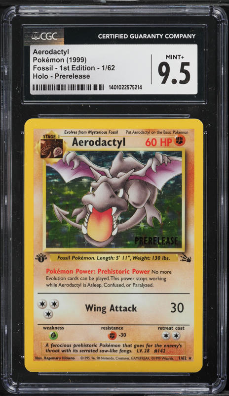 aerodactyl pokemon card 1st edition prerelease Fossil Holo 1/62 PSA 8 TBC Games cementing its place as a must 1x FOIL 1st Edition Aerodactyl