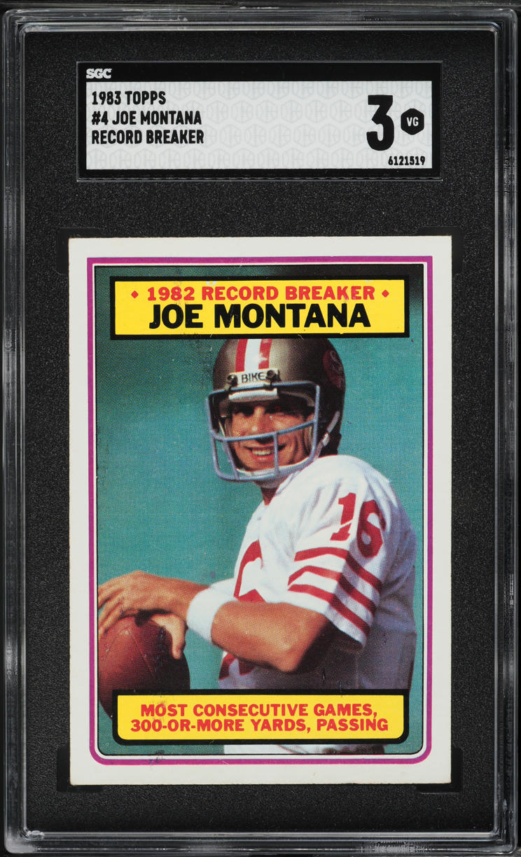 1983 Topps Record Breaker Joe Montana #4 SGC 3 VG