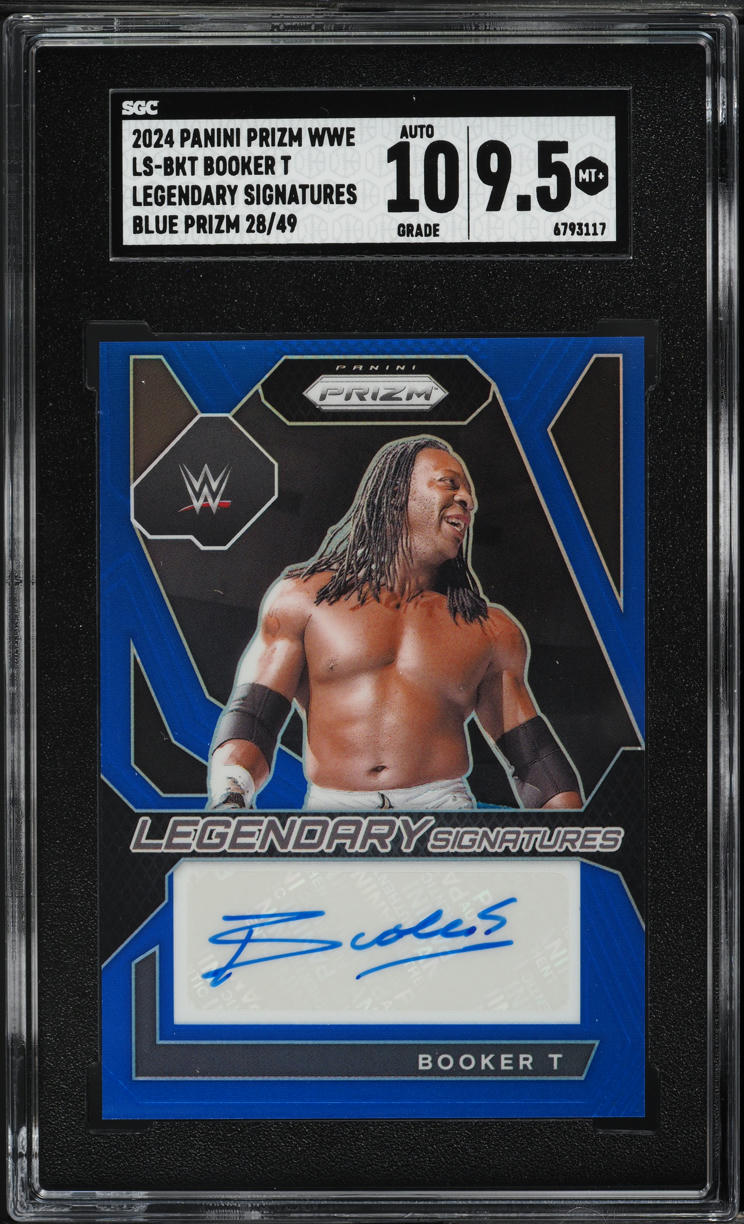2024 Panini Prizm WWE Legendary Blue Booker T AUTO /49 #LS-BKT SGC 9.5 MINT+