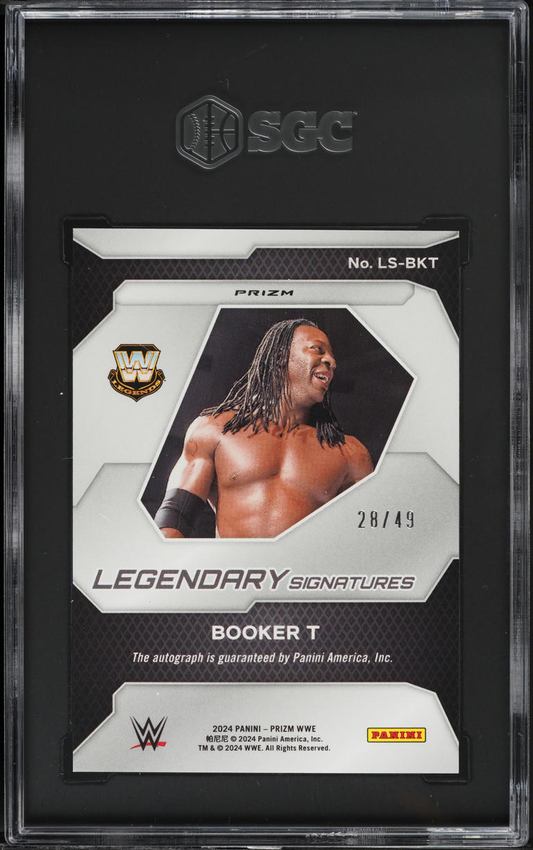 2024 Panini Prizm WWE Legendary Blue Booker T AUTO /49 #LS-BKT SGC 9.5 MINT+