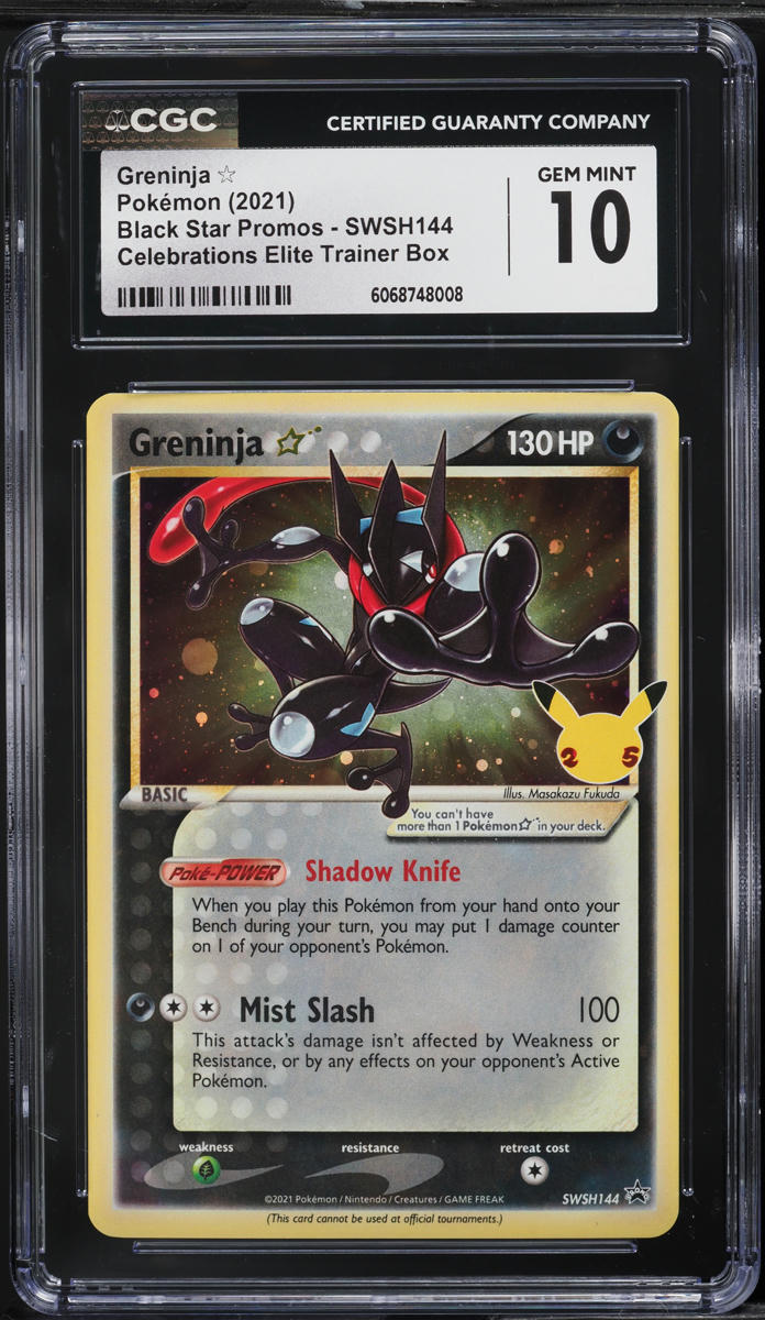 2021 Pokemon SWSH Black Star Promo Celebrations Greninja Gold Star #144 CGC 10