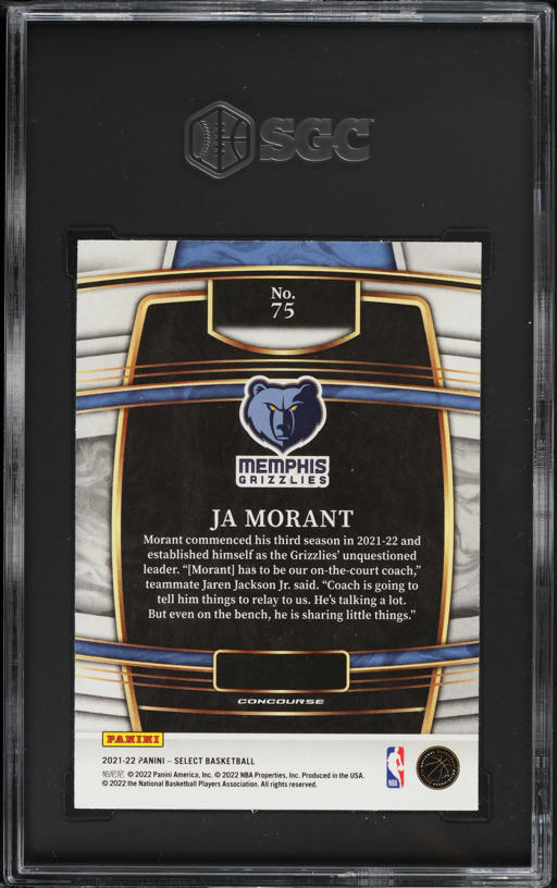 2021 Select Blue Retail Ja Morant #75 SGC 10 GEM MINT on Fanatics
