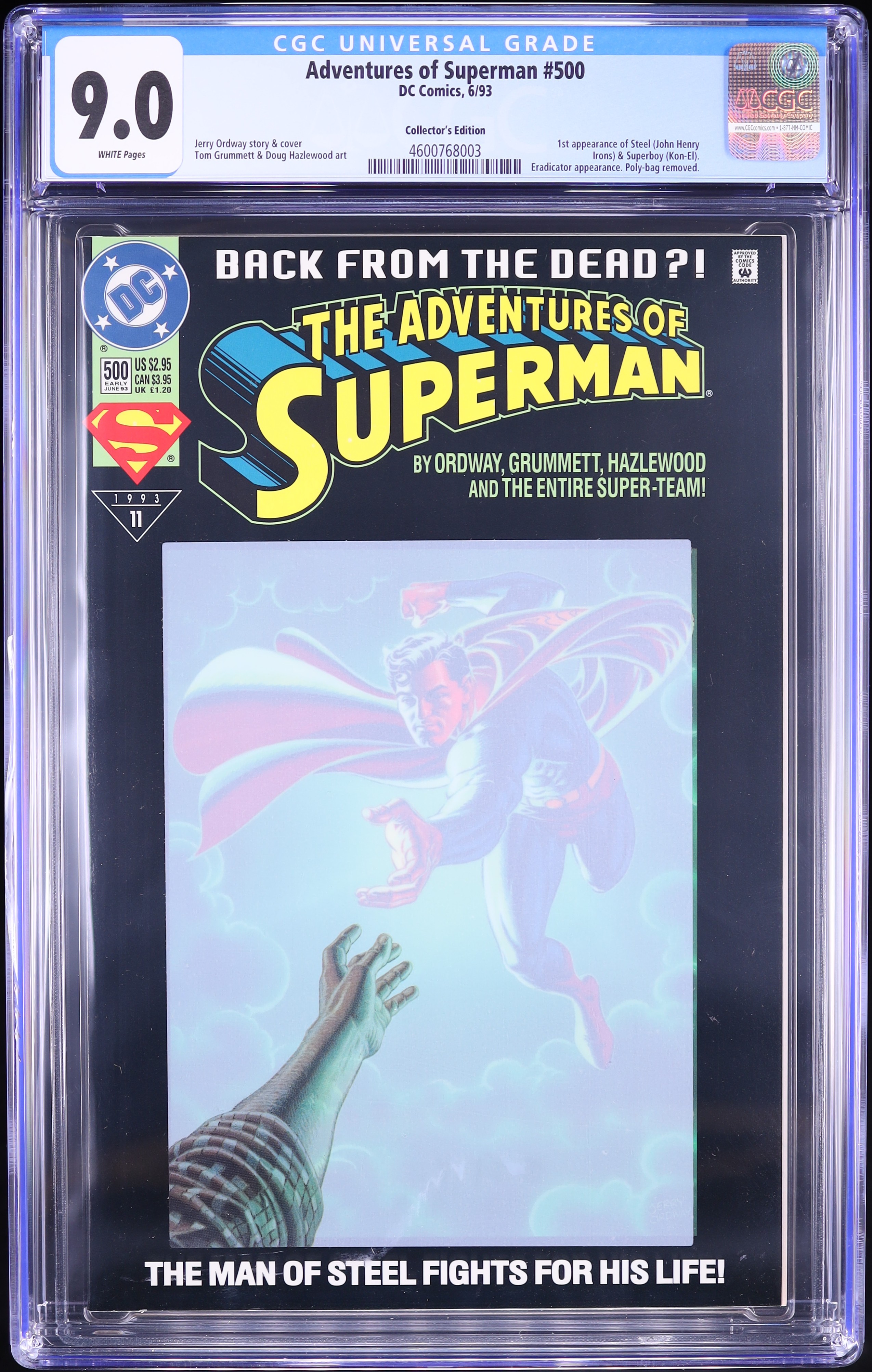 Adventures Of Superman #500 (DC Comics, 1993) CGC 9.0 White Pages