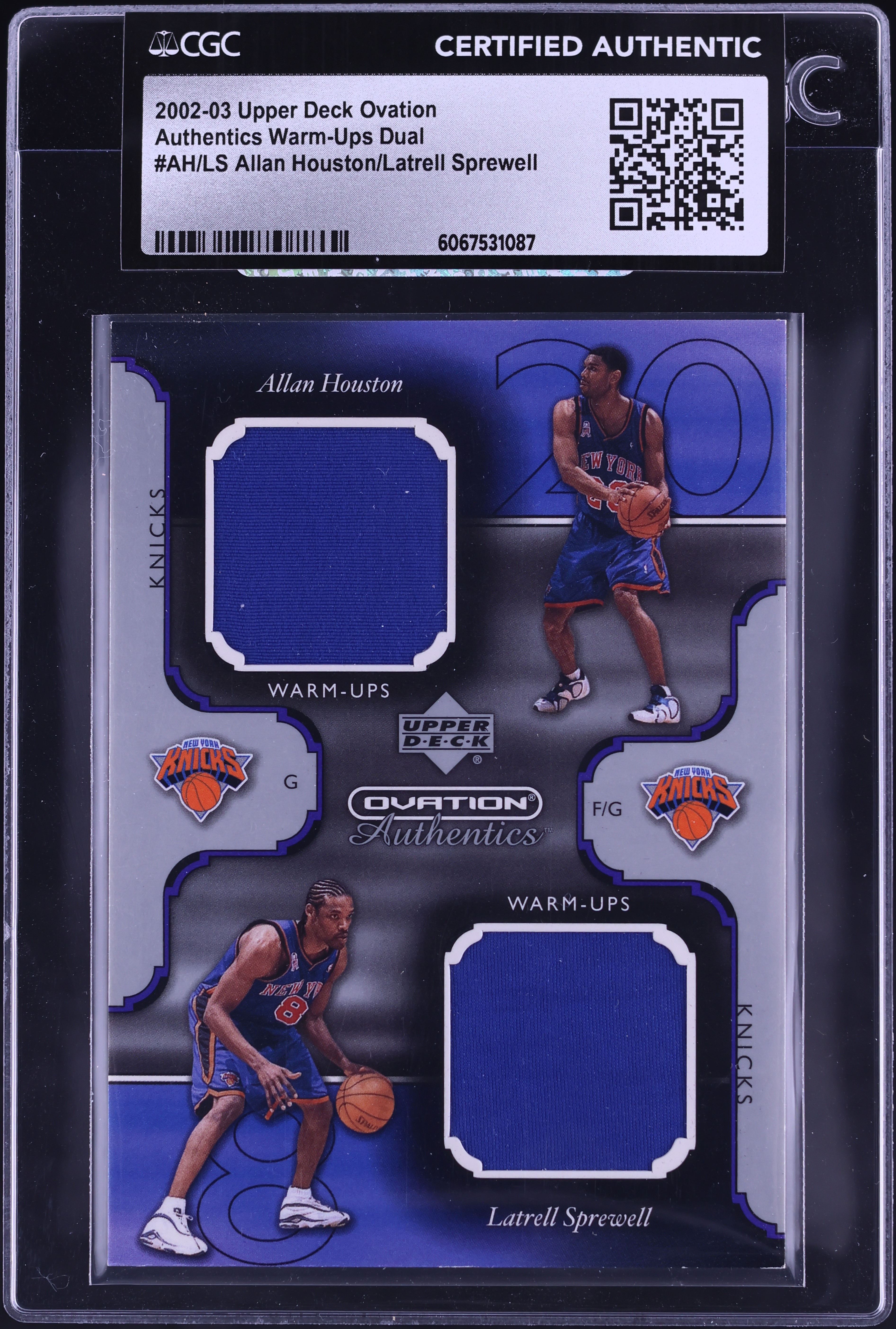 2002 Upper Deck Ovation Authentics Allan Houston Latrell Sprewell