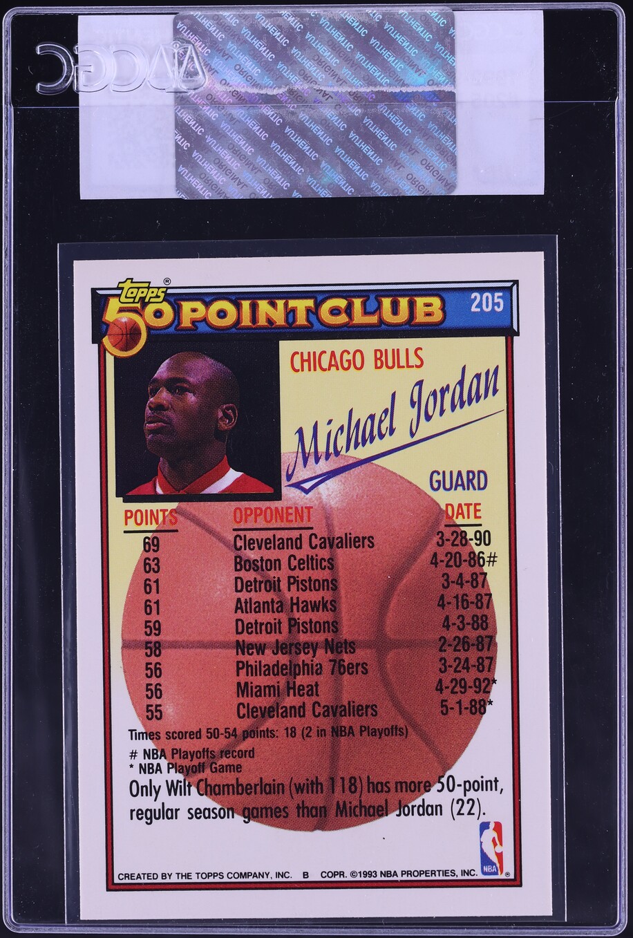 1992 Topps Gold Michael Jordan #205 CGC AUTH