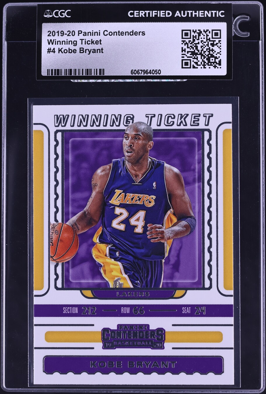 2019 Panini Contenders Winning Ticket Kobe Bryant #4 CGC AUTH