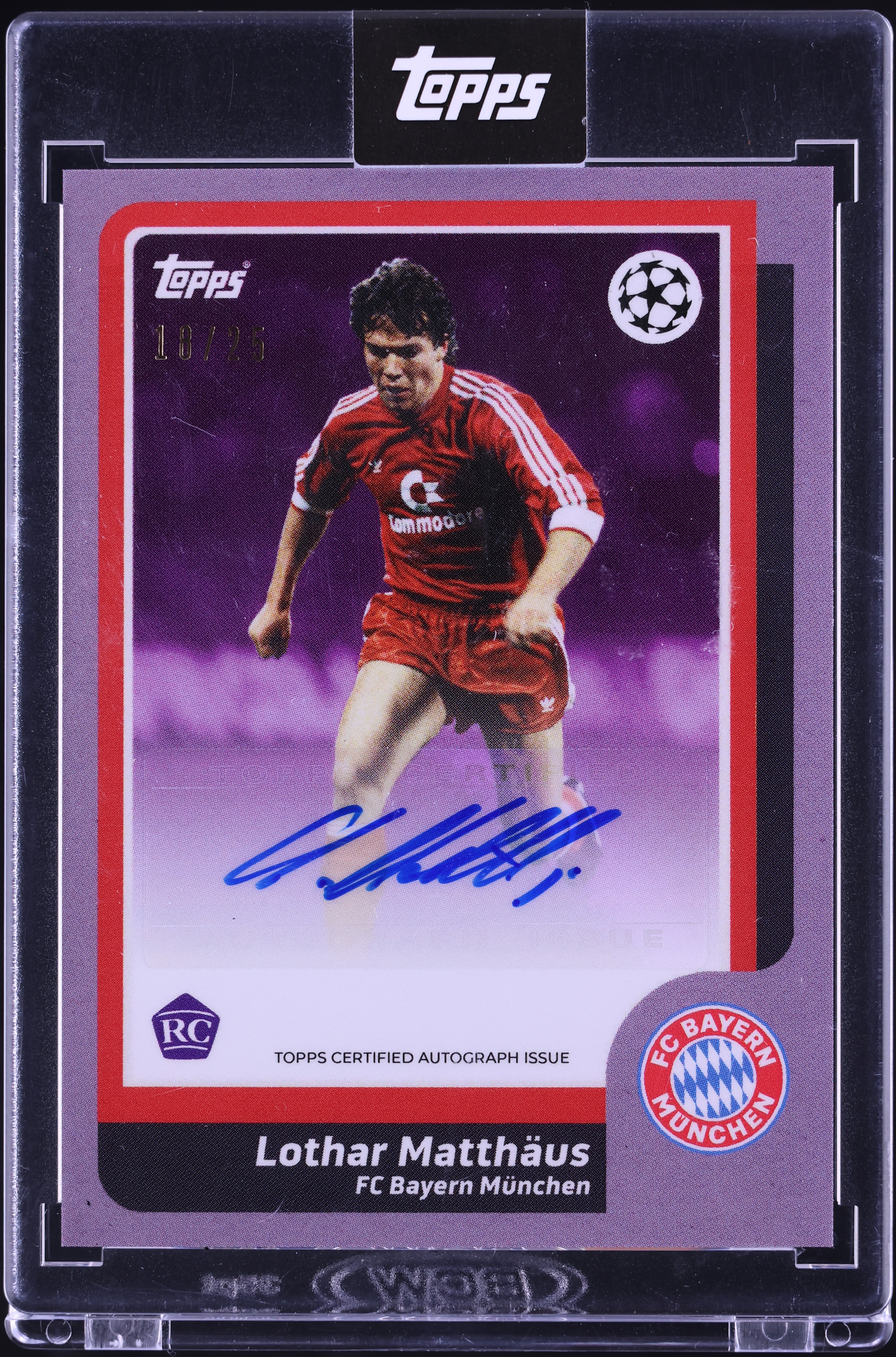 2024 Topps UEFA Lost Rookie Cards Purple Lothar Matthaus AUTO /25
