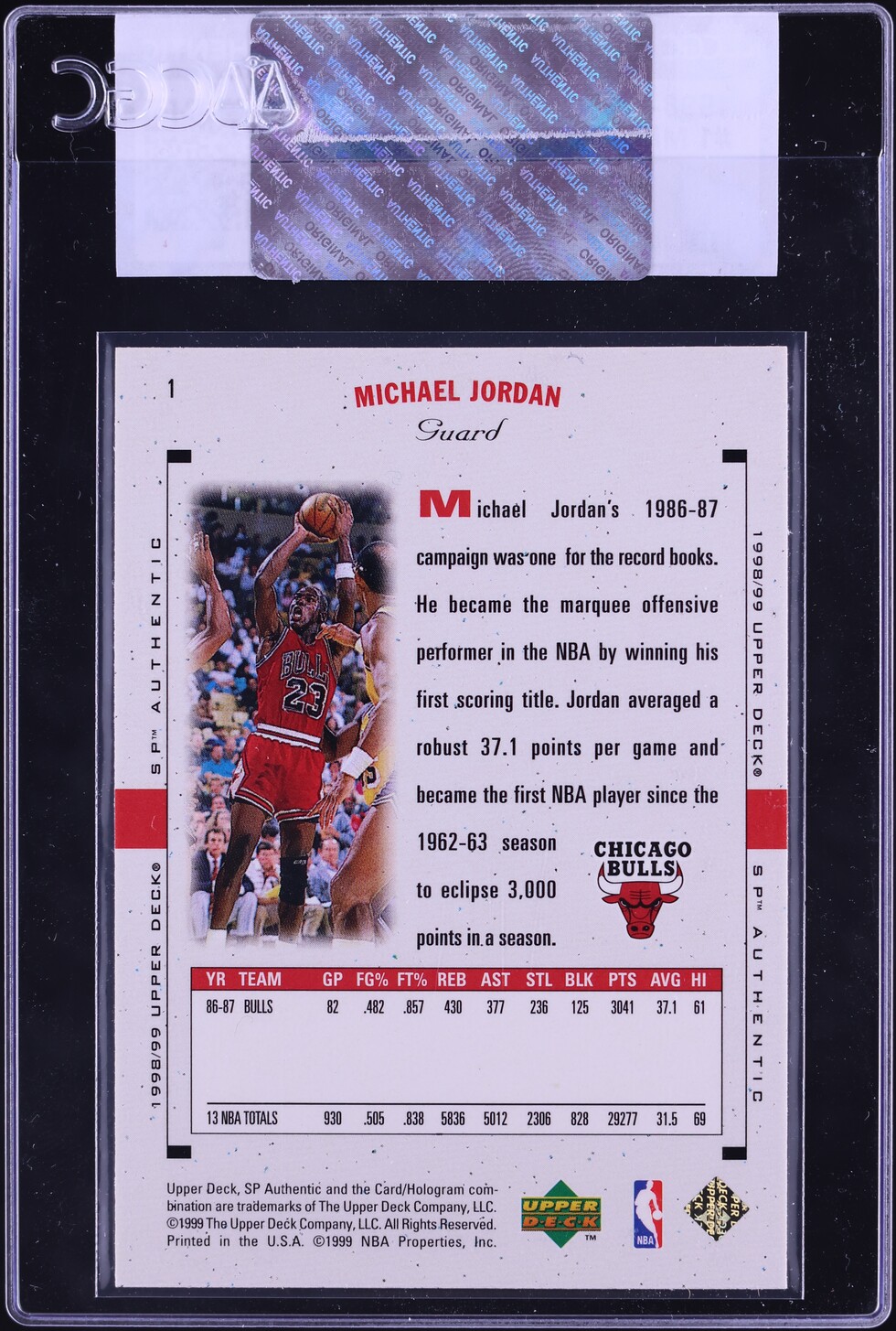 1998 SP Authentic Basketball Michael Jordan #1 CGC AUTH